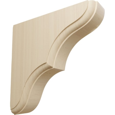 Ekena Millwork 1 3/4"W x 5 1/2"D x 5 1/2"H Stratford Wood Bracket, Rubberwood BKTW02X06X06STRW